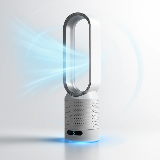 Aeris – Säulenventilator ohne Rotorblätter mit Luftreiniger