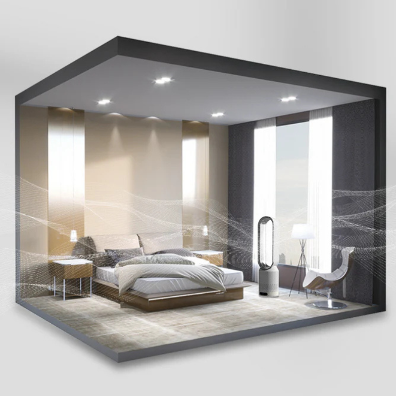 Aeris – Säulenventilator ohne Rotorblätter mit Luftreiniger